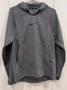 Nike Gray Quilted-Texture Hooded Pullover